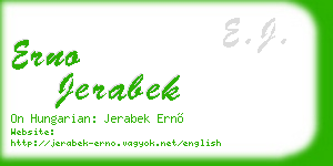 erno jerabek business card
